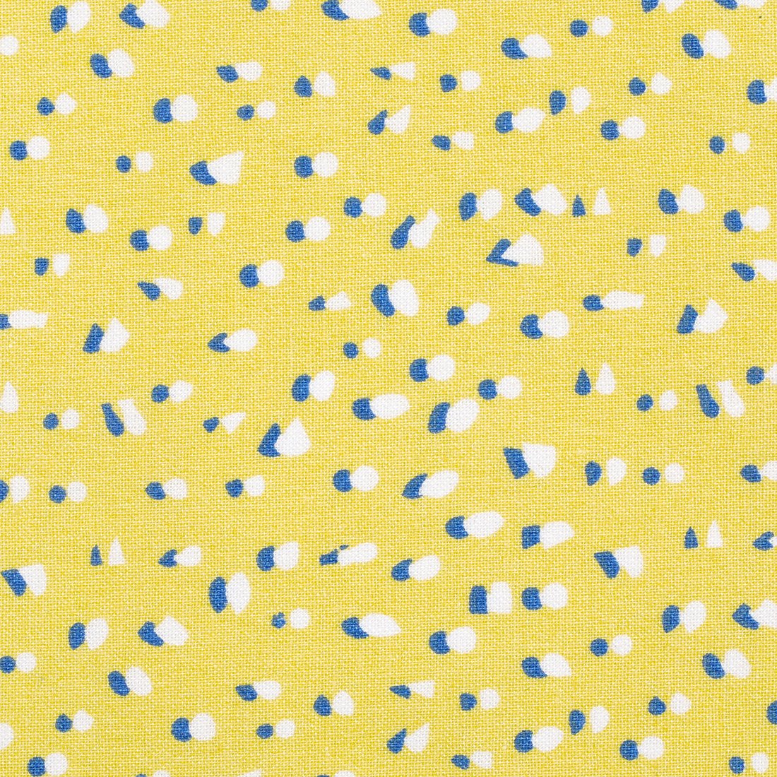 Tissu coton jaune à pois