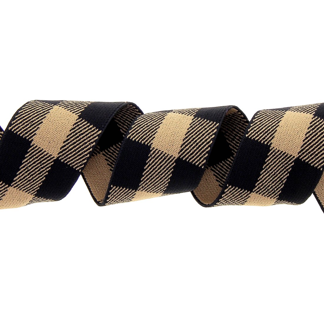 Elastique carreaux beige - 40mm