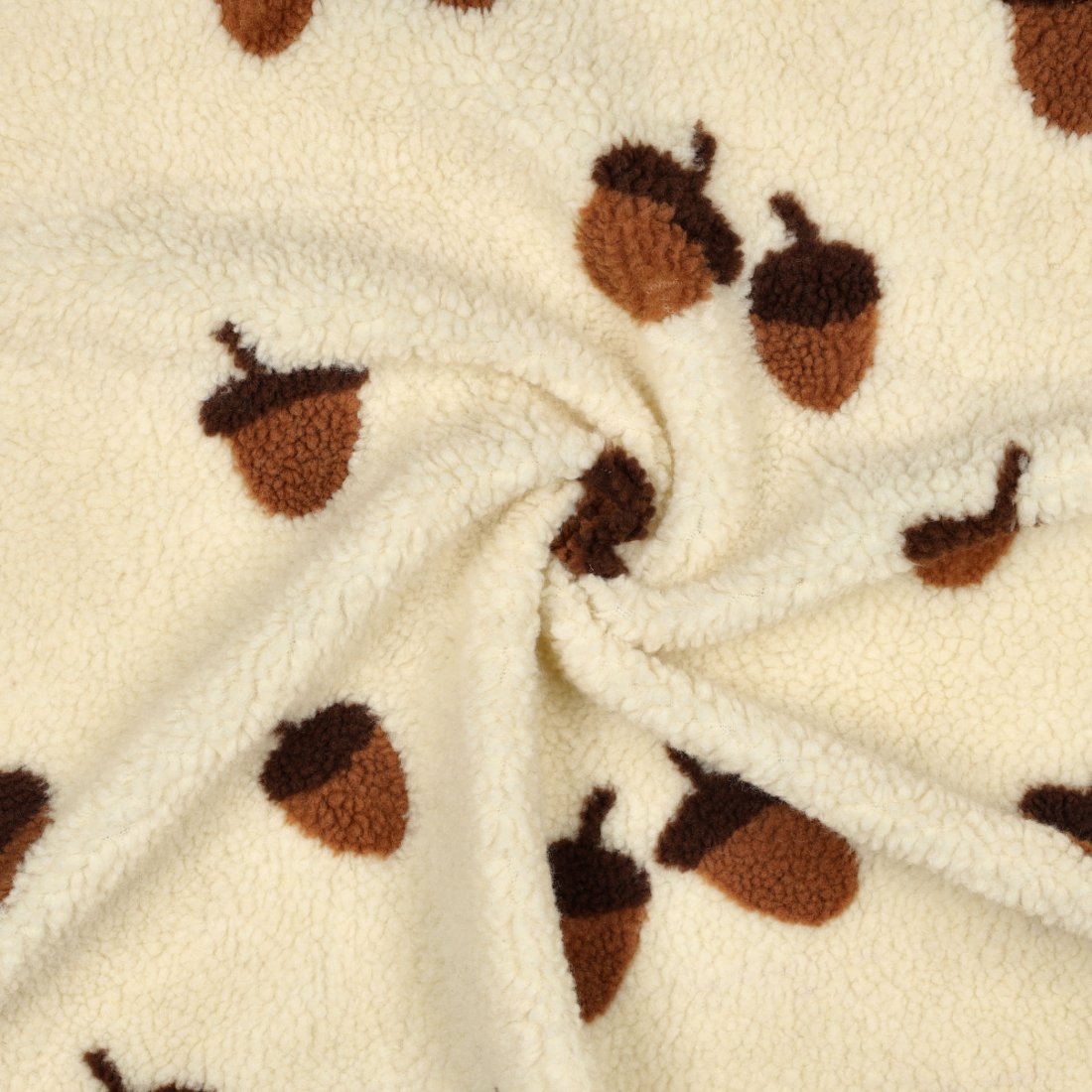 Tissu Sherpa gland xl brun écru