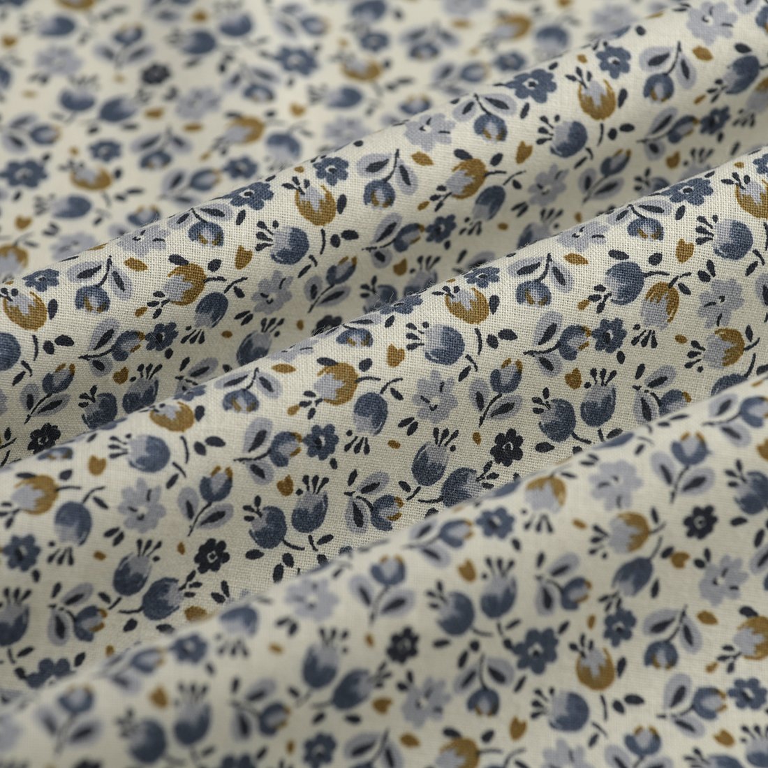 Tissu cretonne caseille bleu - MT