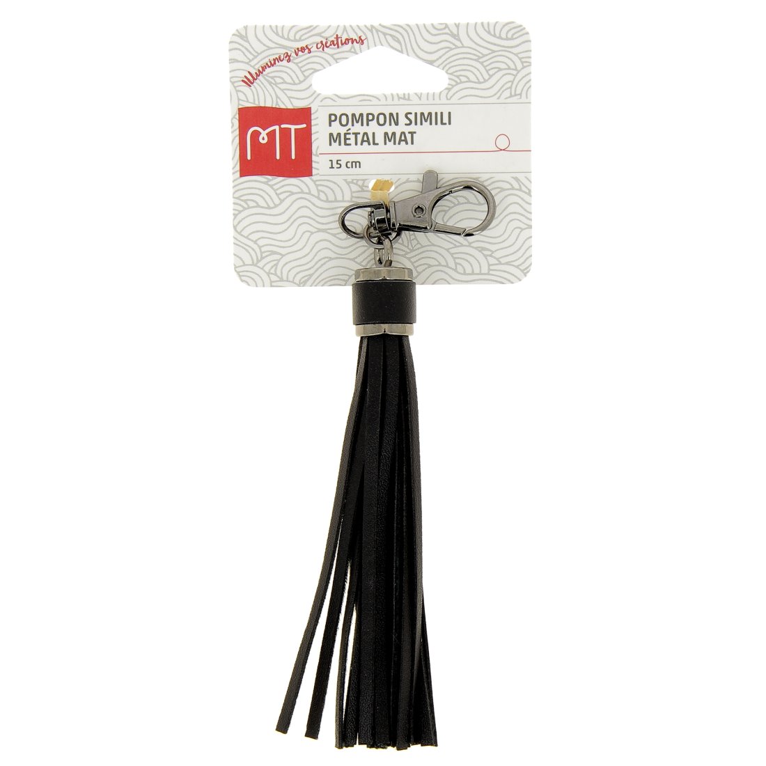 Pompon+simili+noir/nickel+mat+x1+-+Mondial+Tissus