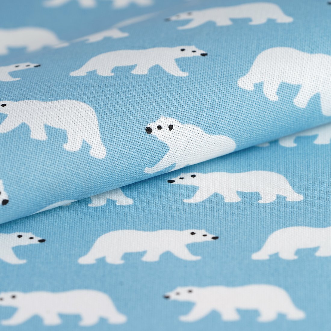 Tissu coton épais bleu ours polaire