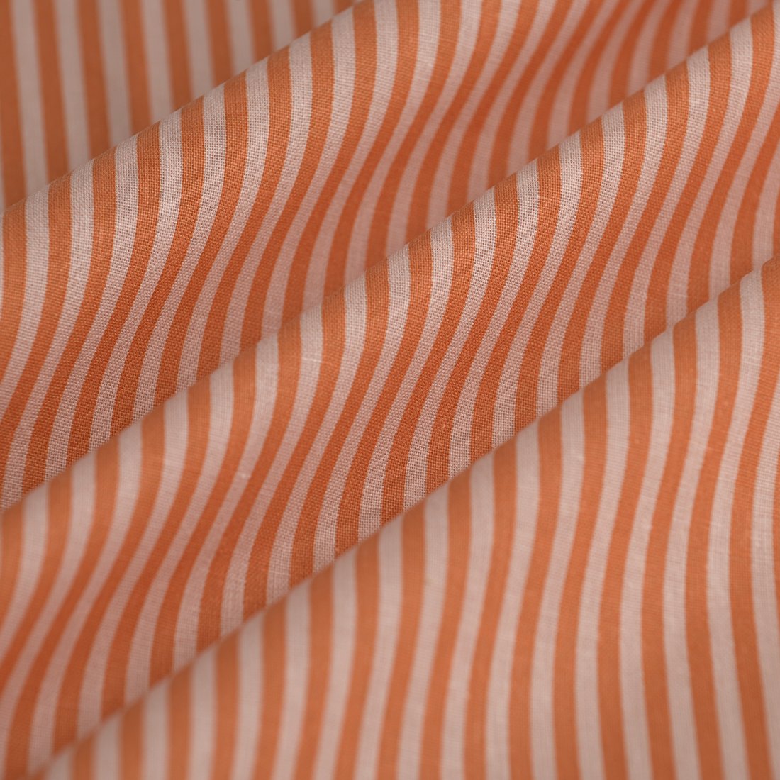 Tissu cretonne rayures orange rose - MT — vue 3