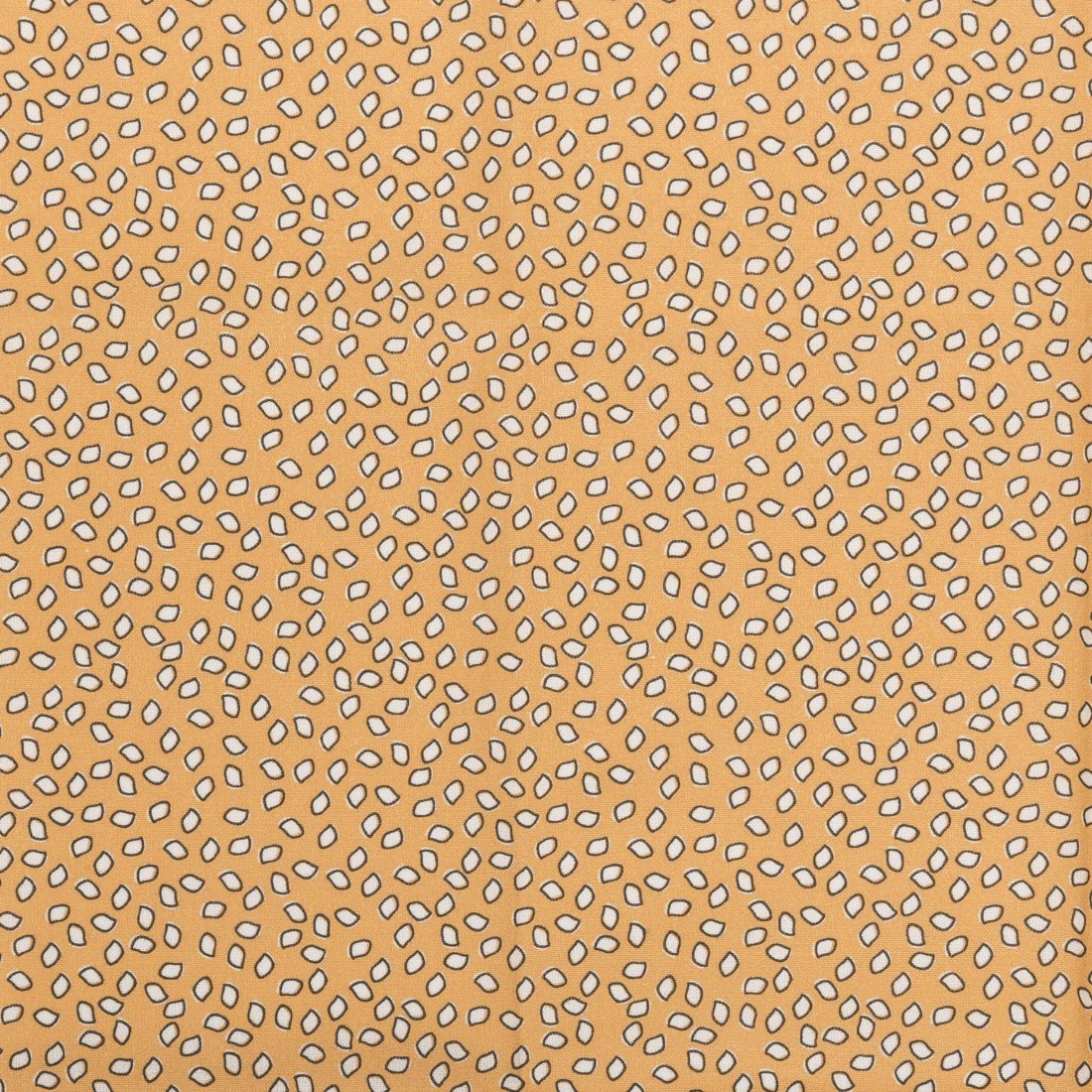Coupon de tissu jaune fleurs blanches
