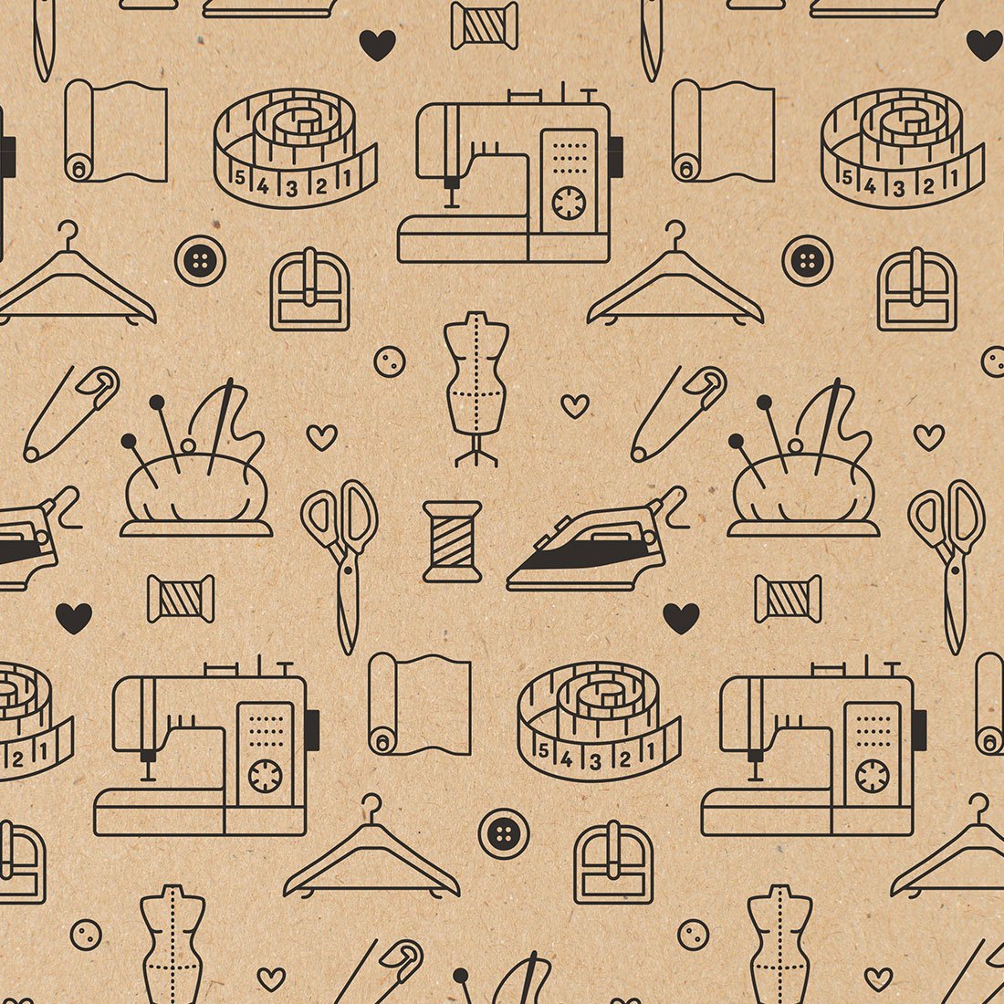 Rouleau papier cadeau kraft couture