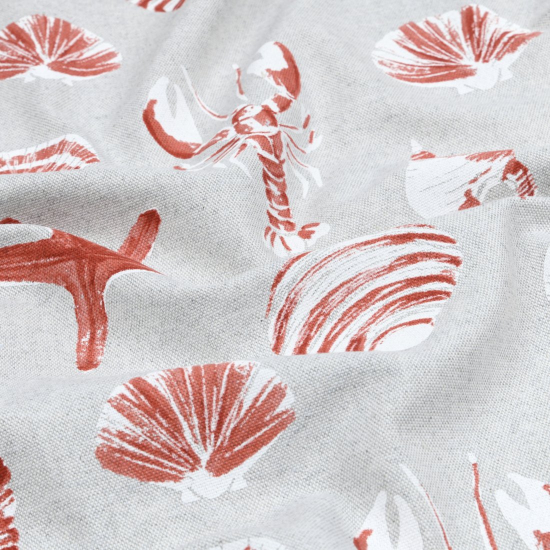 Tissu bachette imprimé bigorneau terracotta