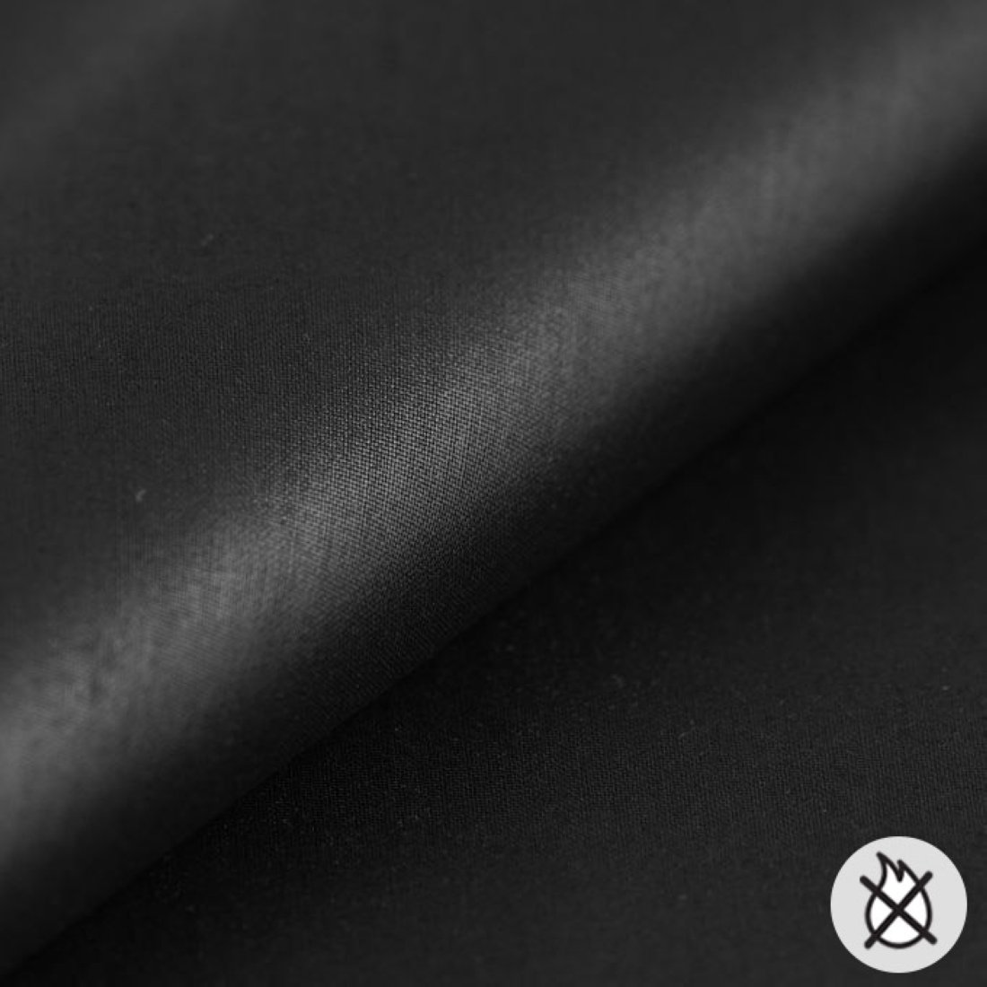 Tissu pour doublure Chintz non feu noir 280 cm