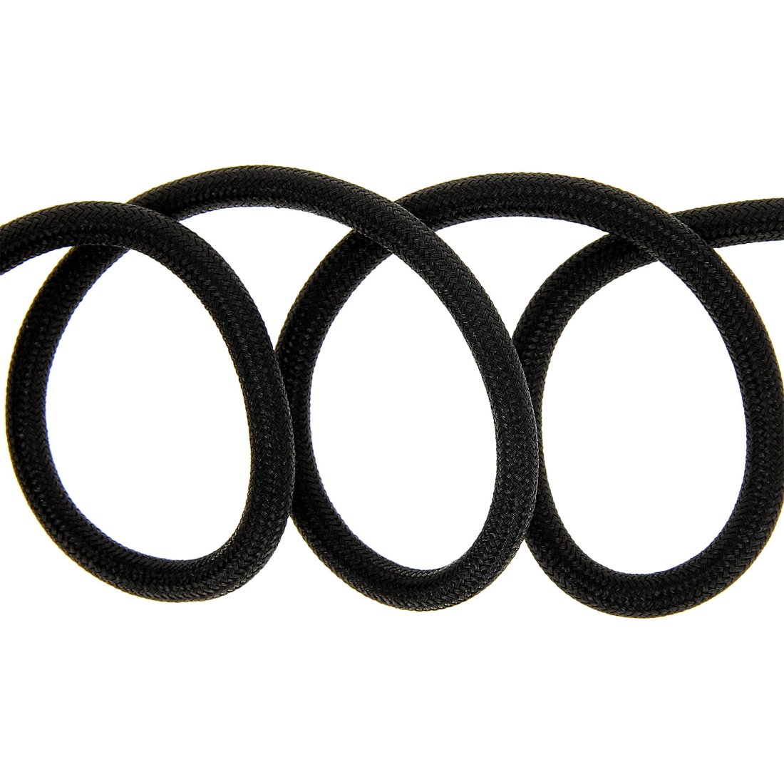 Cordon tressé brillant noir pour manteau 7 mm