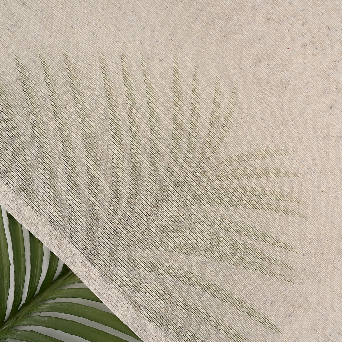 Tissu voilage effet naturel moucheté éole naturel - Linder