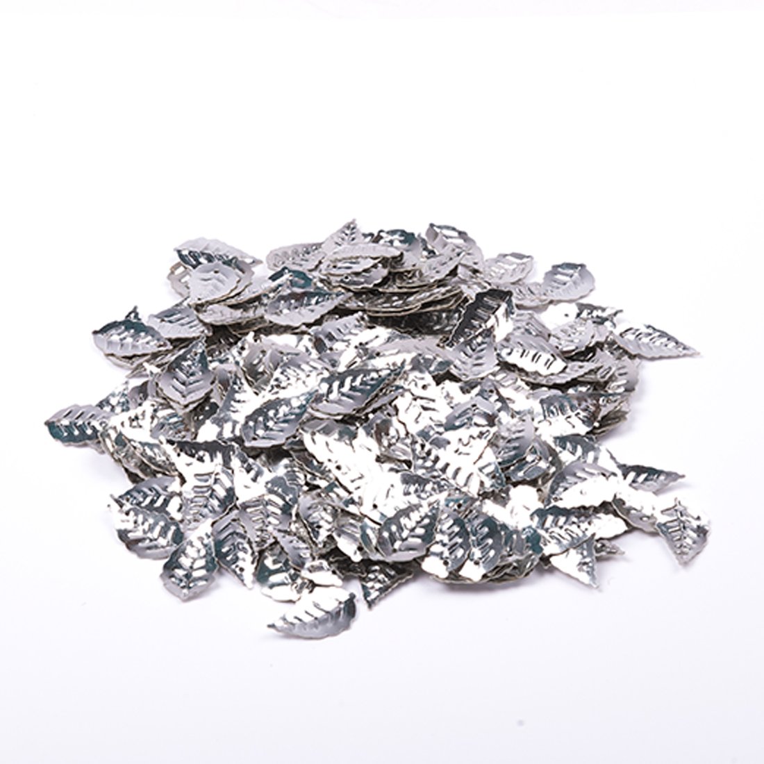 Sequin à coudre feuille argent 9x16mm