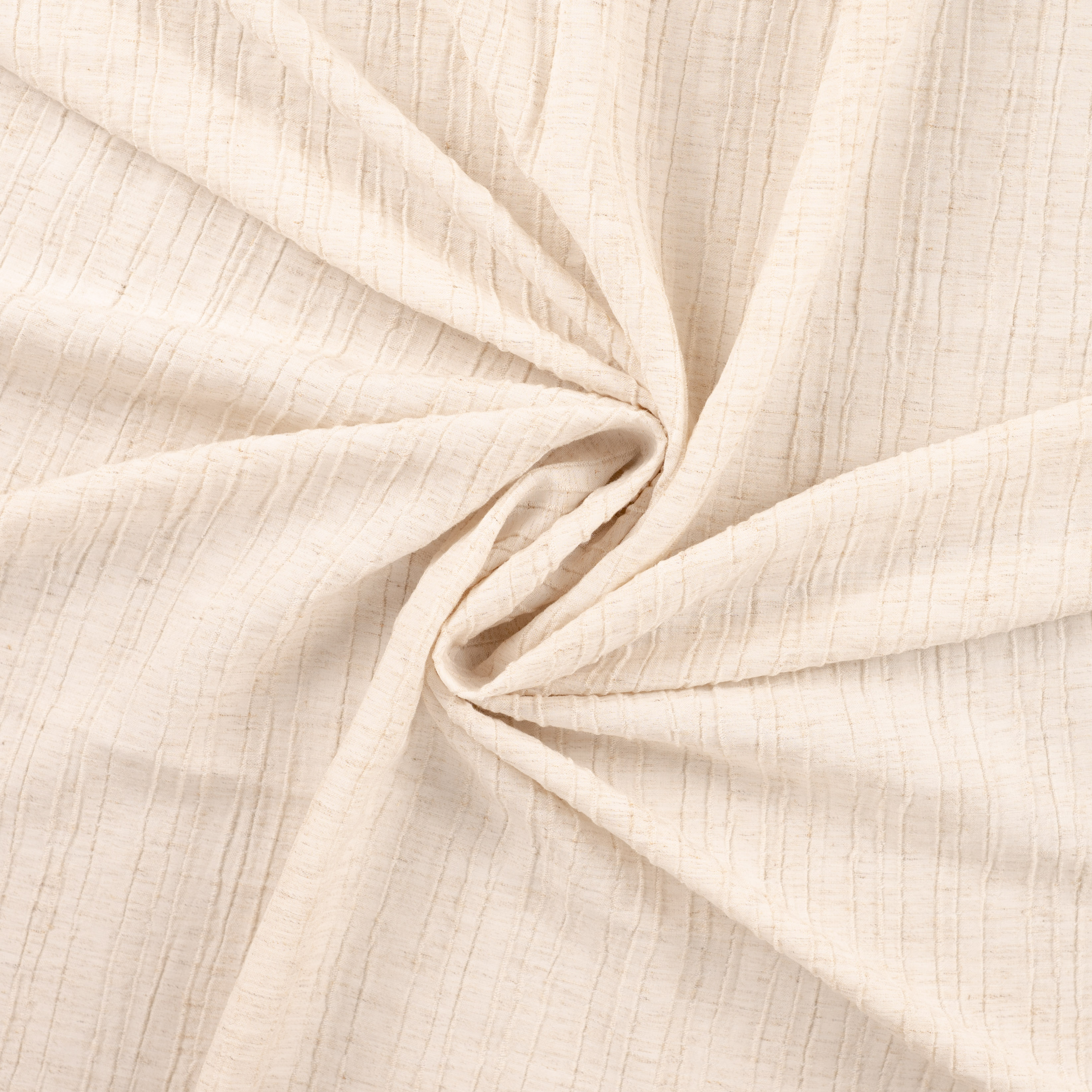 Tissu lin effet froissé écru