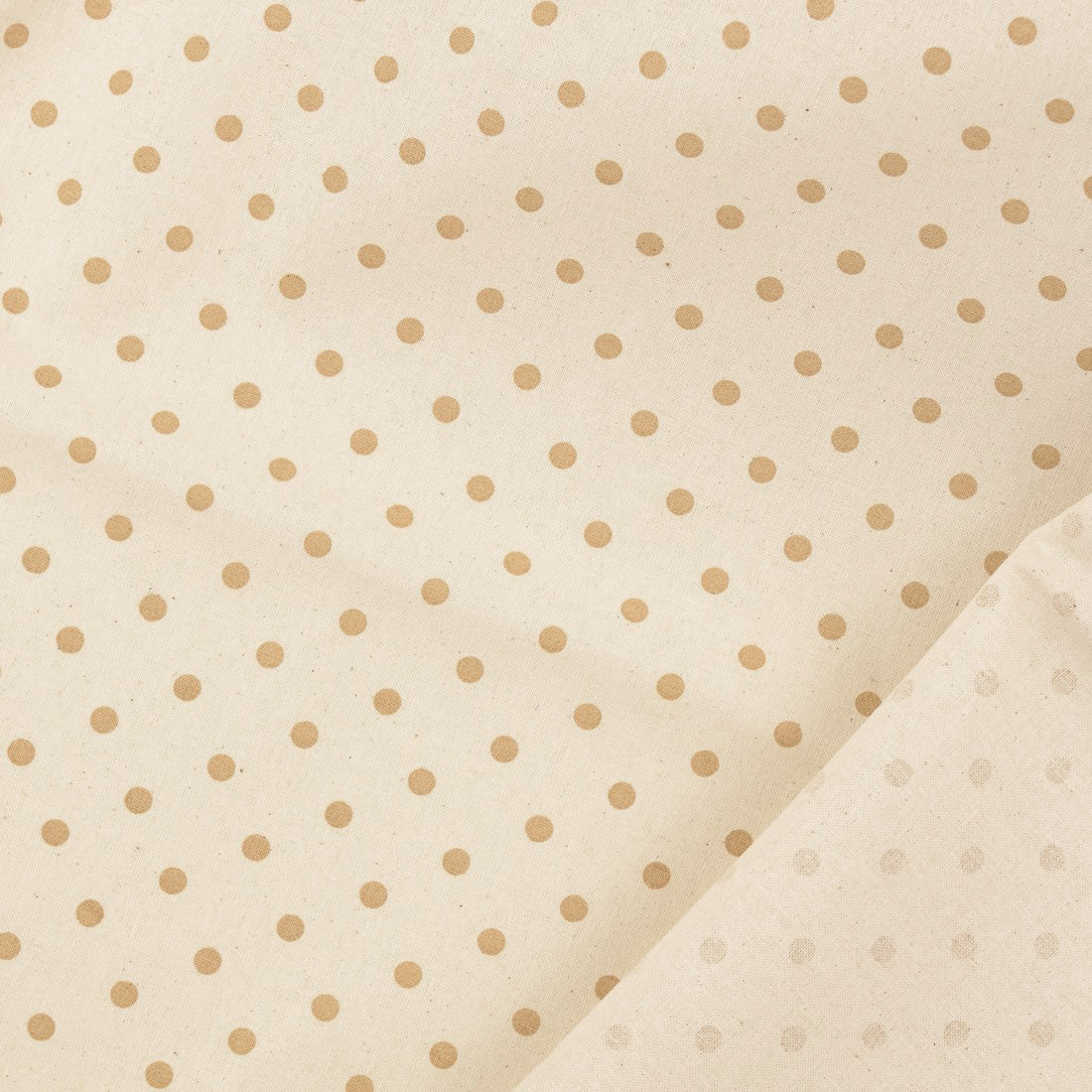 Tissu toile de coton effet naturel pois beige inde