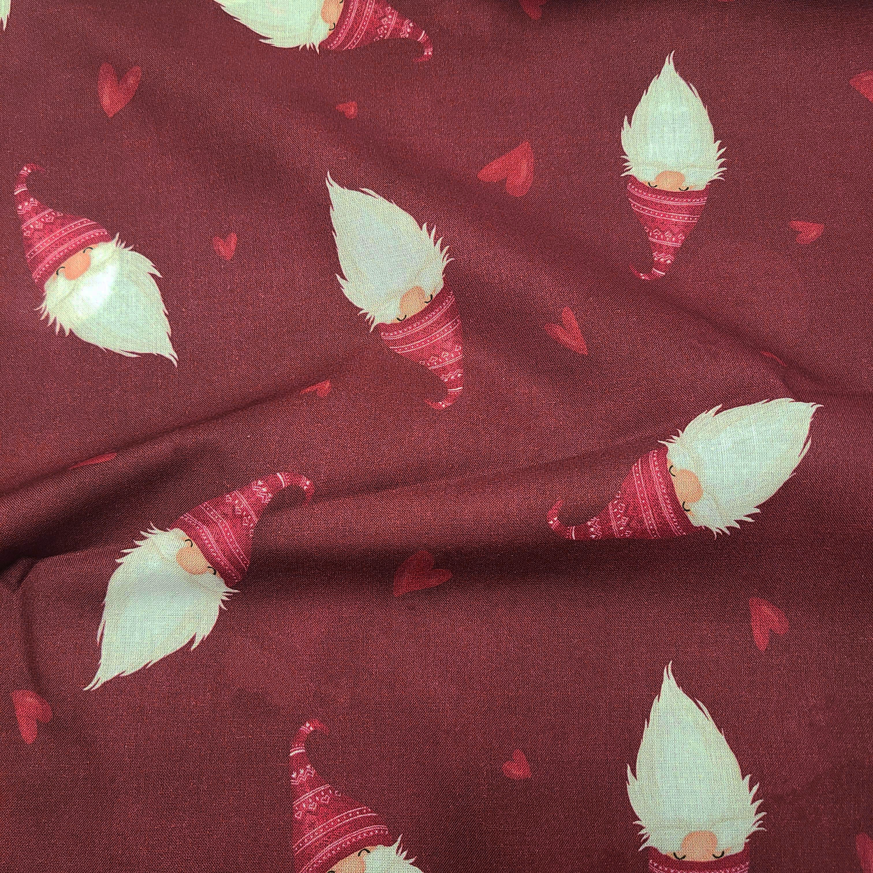 Tissu cretonne coton de Noël imprimé lutins