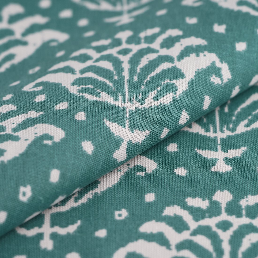 Tissu bachette fleurs Ethnic vert - MT - Mondial Tissus