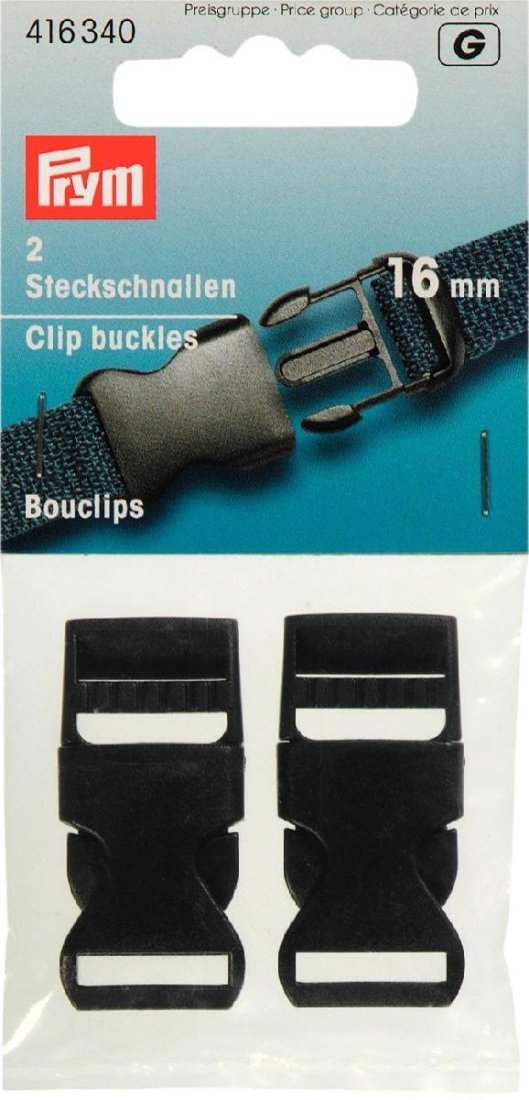 Bouclips forts, 16mm, noir