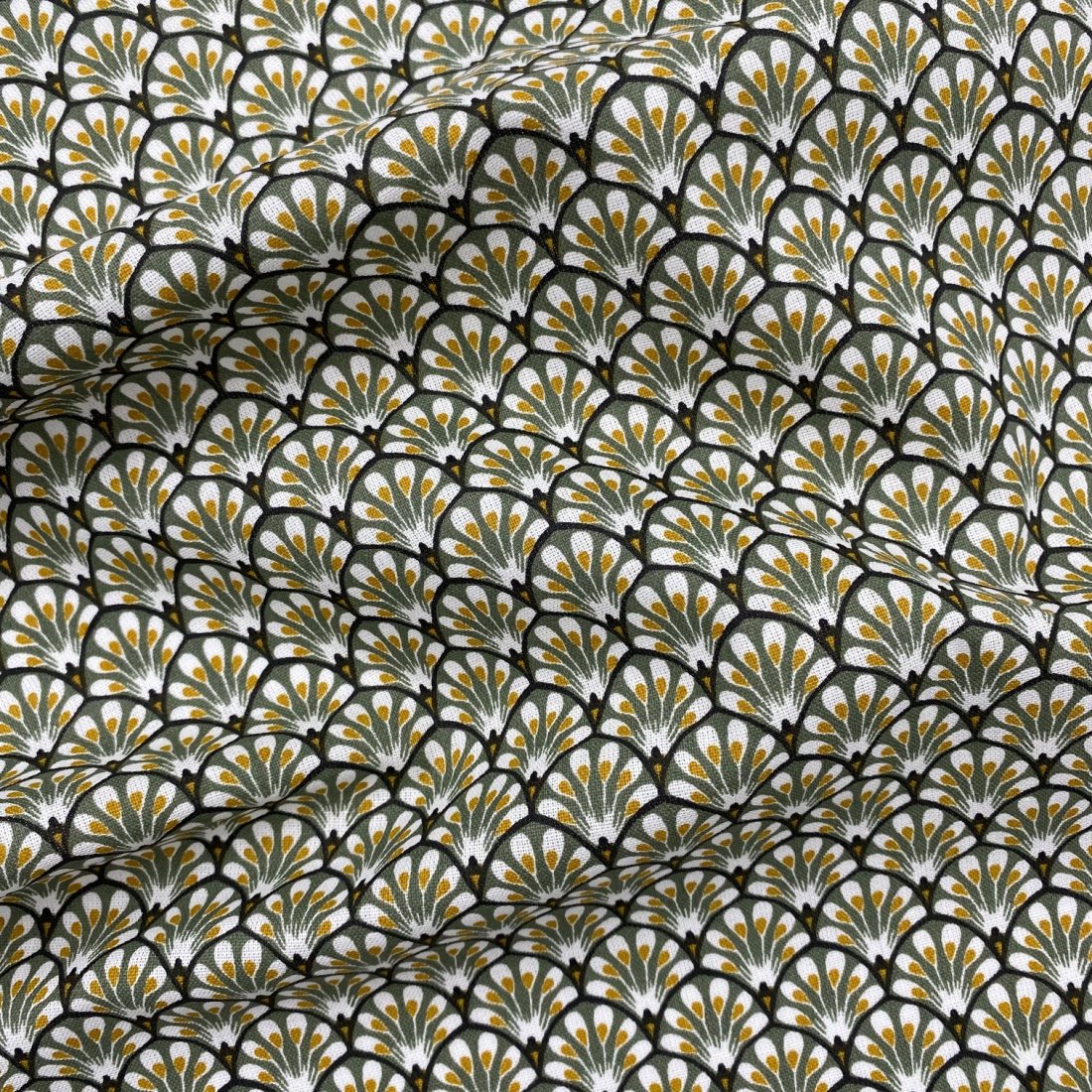 Tissu cretonne imprimé queue de paon — vue 5