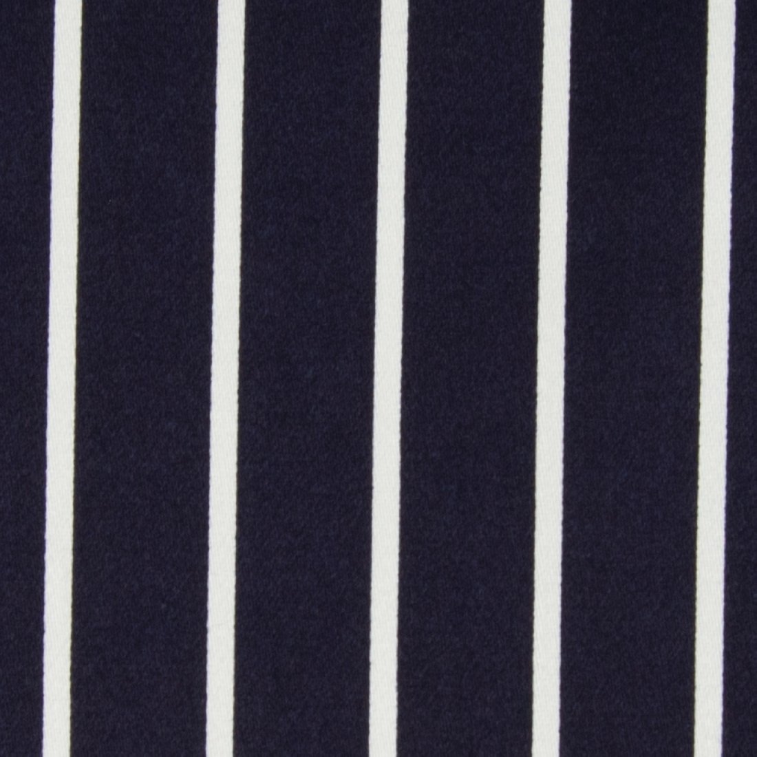 Tissu satin de coton bleu navy à rayures blanches