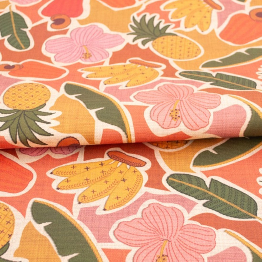 Toile transat outdoor dralon déperlante imprimée fruit exotique
