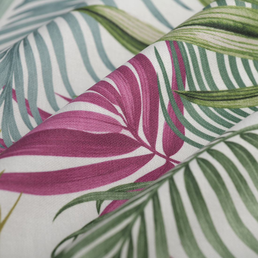Tissu bachette émerisé Tropical vert fuchsia - MT