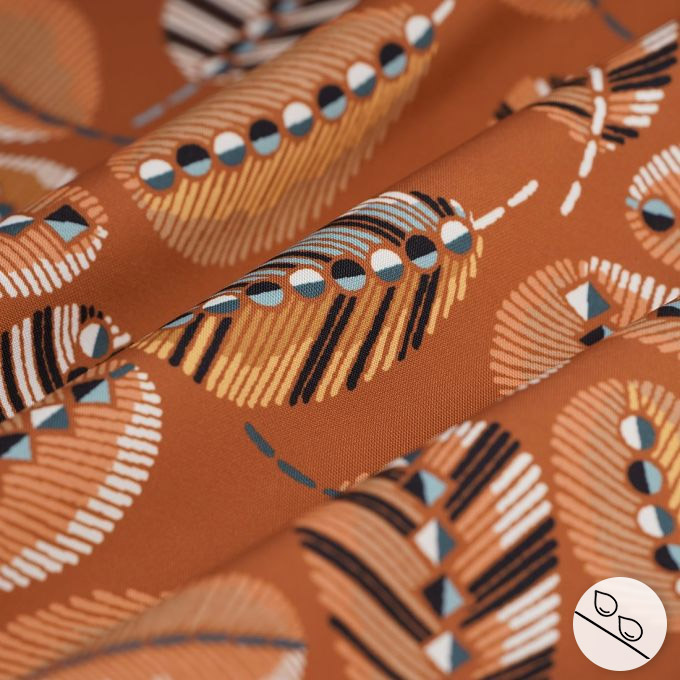 Tissu toile polyester déperlant plumette terracotta - MT