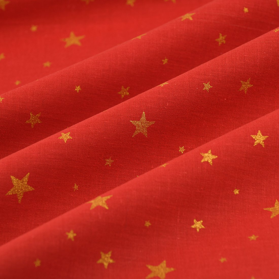 Tissu cretonne de Noël stars rouge - MT