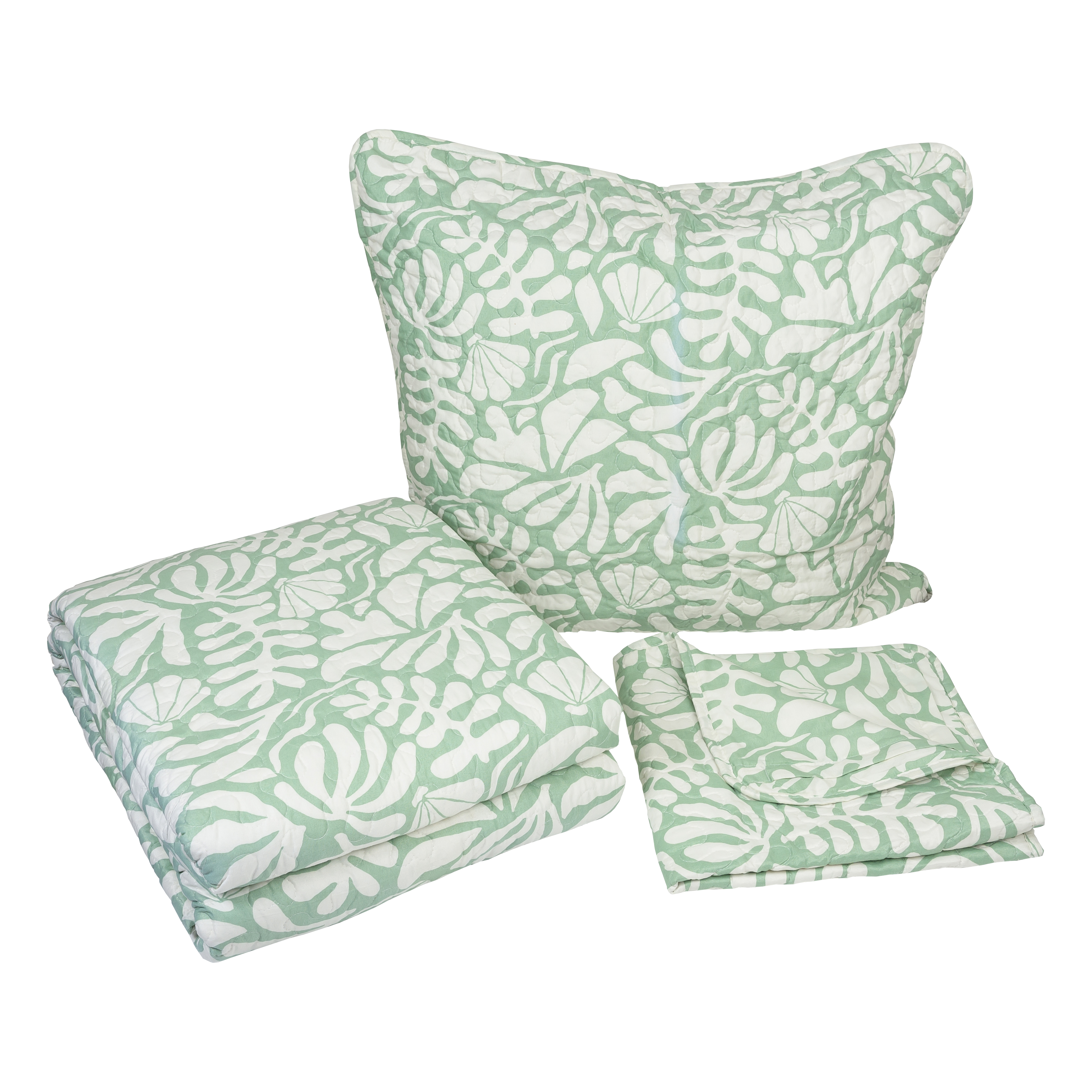 Boutis Matisse sauge 230x250cm+ 2 taies d'oreillers - MT