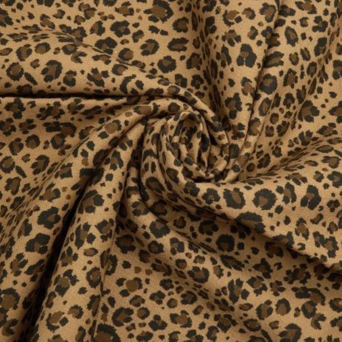 Coupon 3 mètres toile de coton imprimée léopard ocre - Promod Couture - Promod Couture