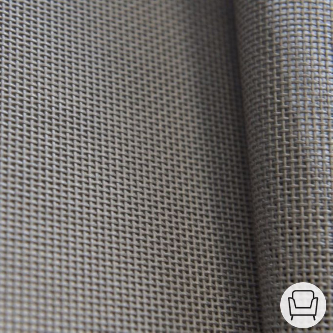 Toile grille ajourée mobilier extérieur PVC - qualité siège - smoky