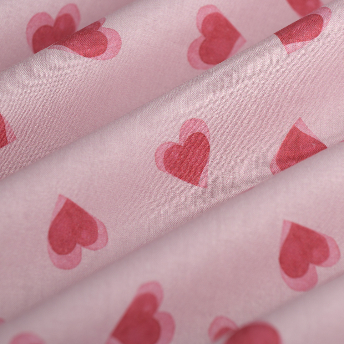 Tissu cretonne corazon rose - MT
