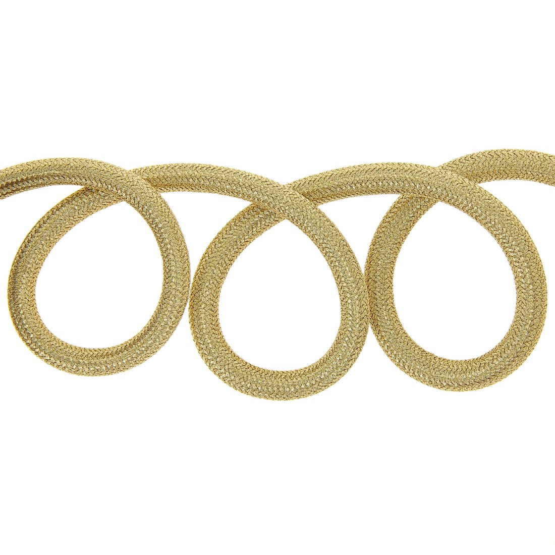 Cordon tressé brillant or pour manteau 7 mm