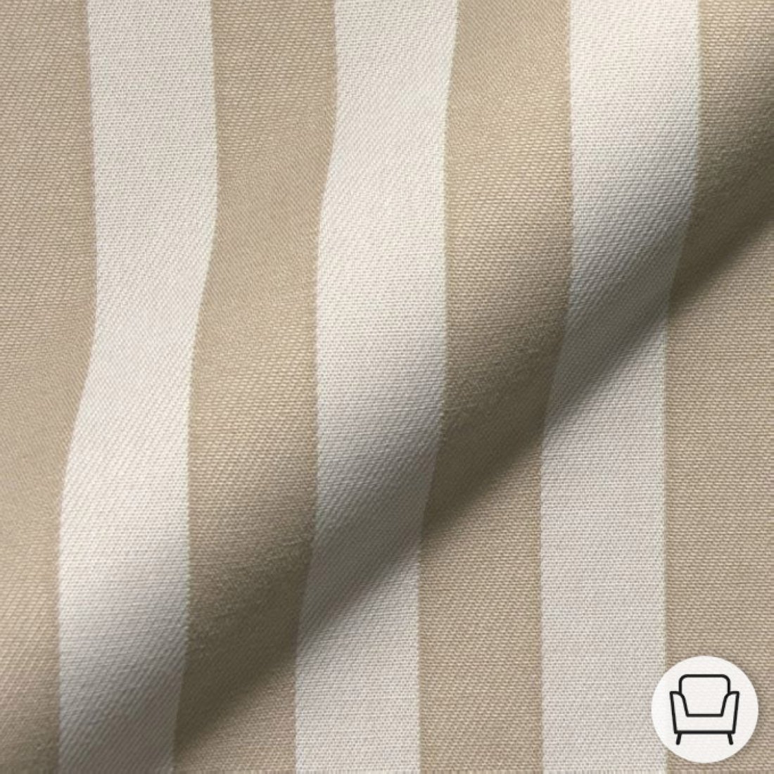 Toile outdoor jacquard réversible outdoor grosses rayures beige et blanches
