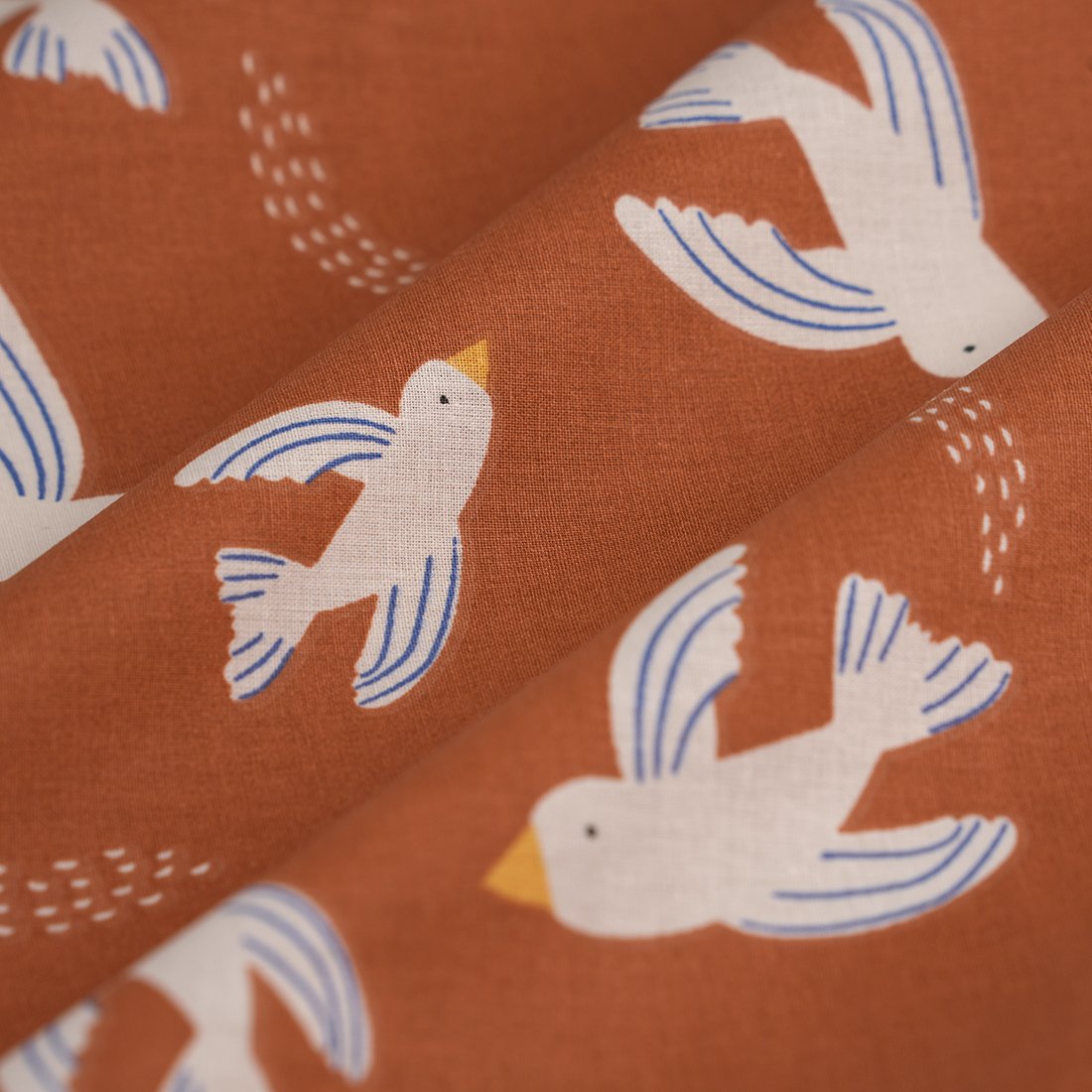 Tissu cretonne Wouazo orange - MT