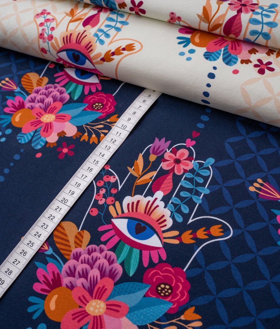 Tissu molleton french terry bio Choose Love beige - Albstoffe