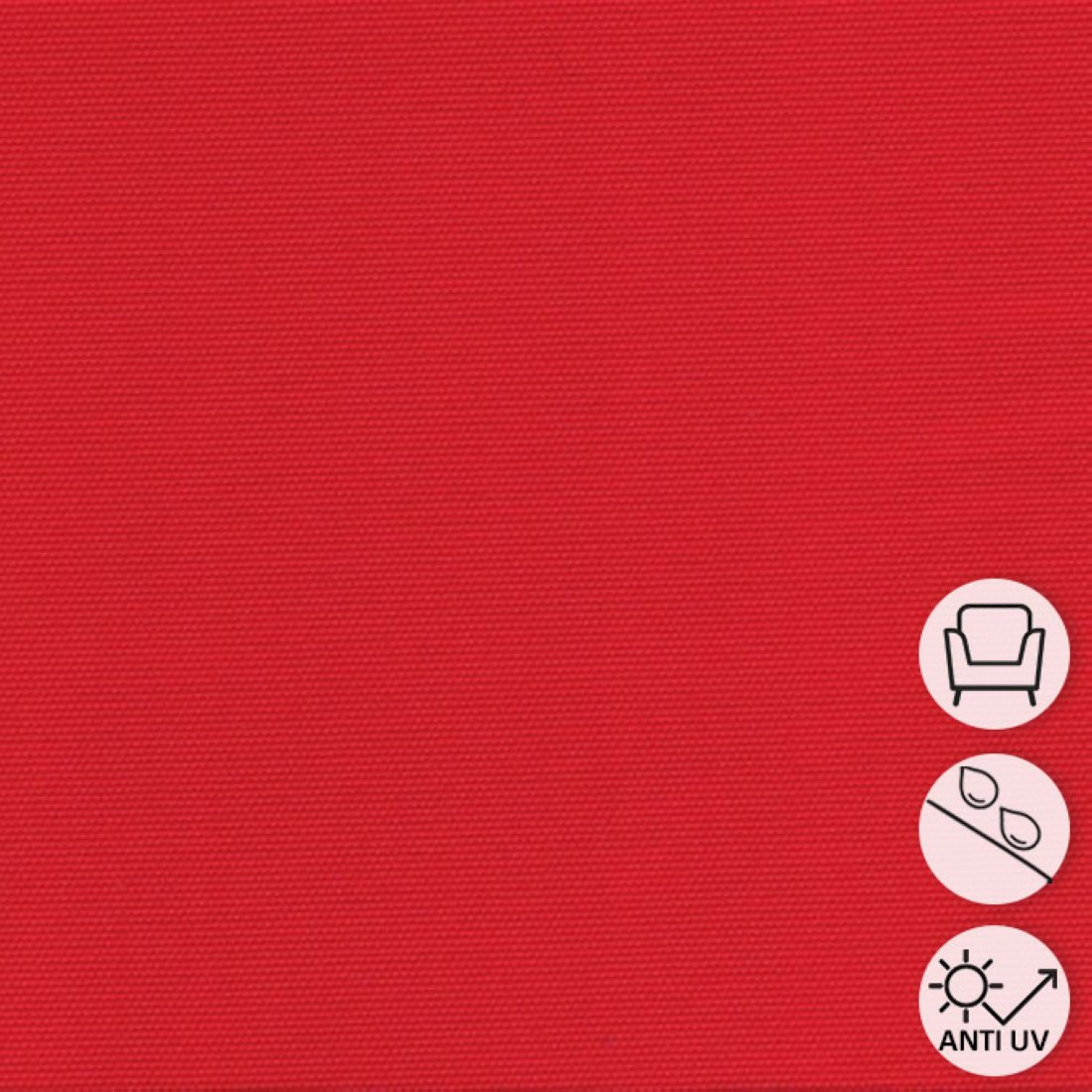 Toile unie Outdoor polyskin anti-uv et Teflon rouge 150 cm