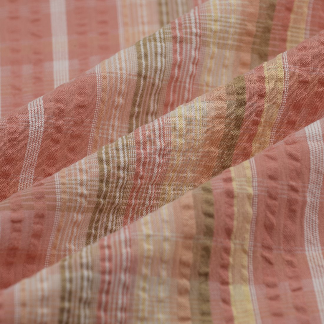 Tissu Seersucker rayures carreaux