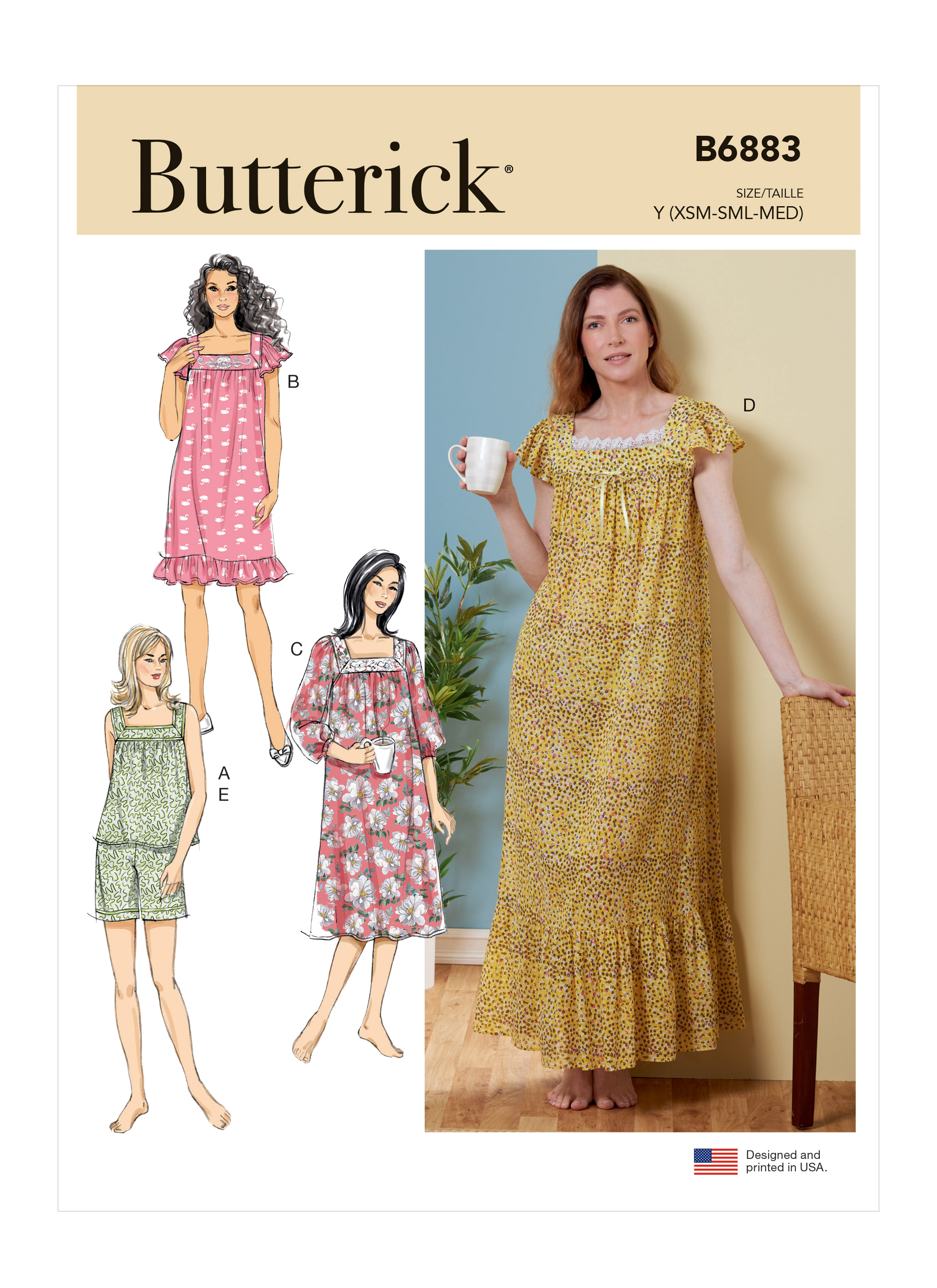 Patron Butterick B6883ZZ Vêtements de nuit Femme 44-54 - Butterick - Mondial Tissus