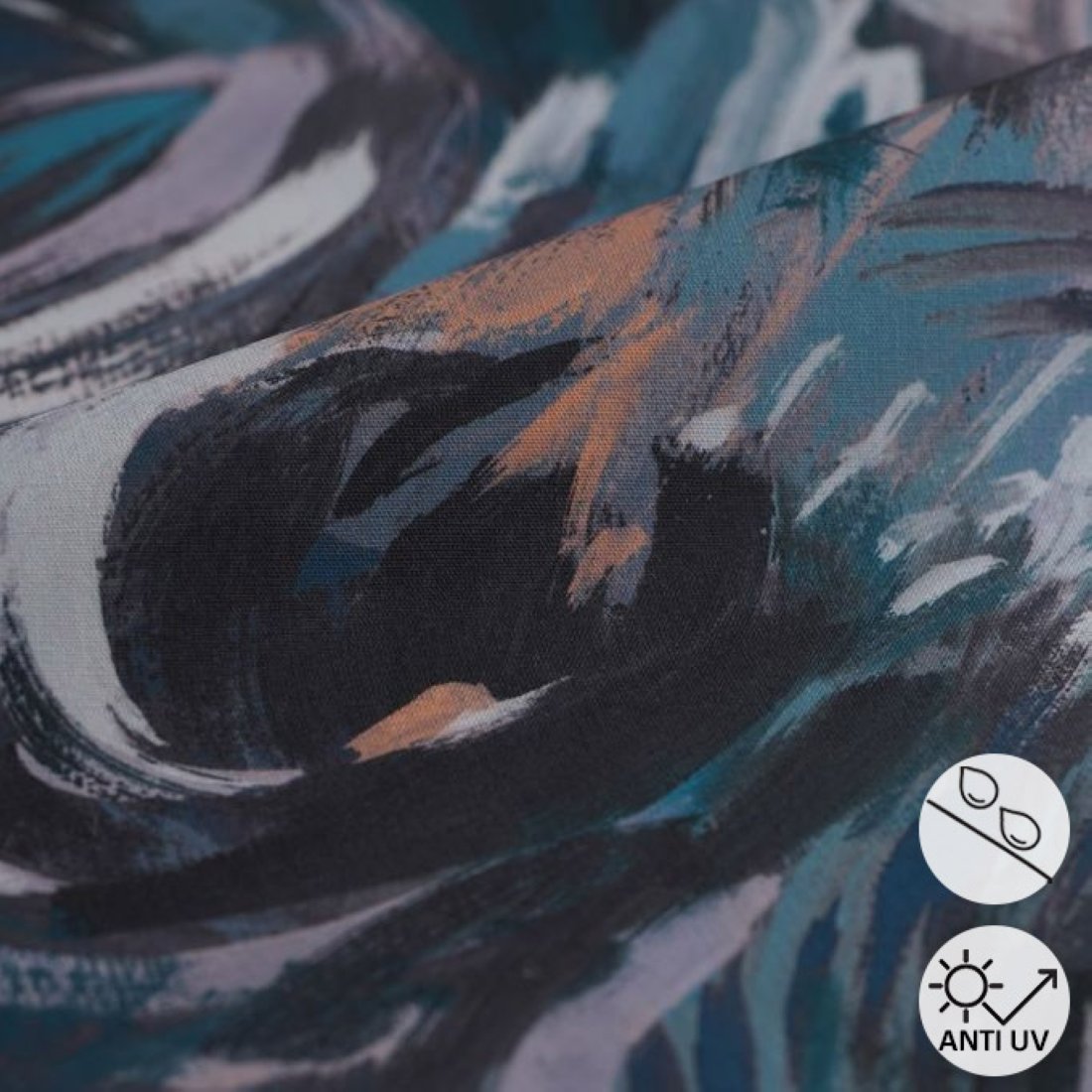Toile extérieure Hanck imprimé peinture bleu - MT