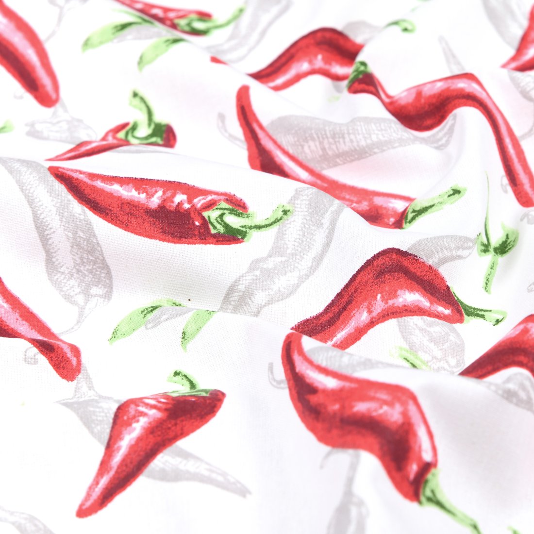 Tissu cretonne enduit imprimé piment