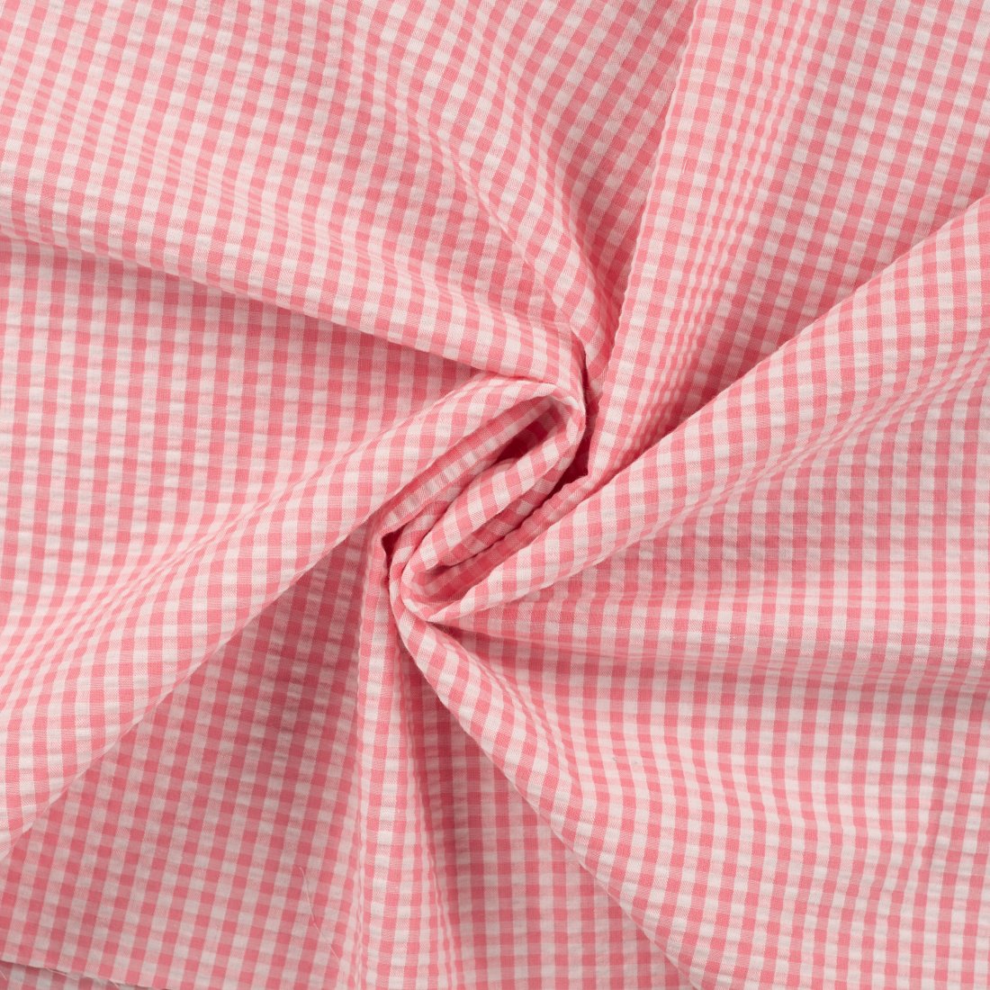 Tissu seersucker imprimé mini vichy