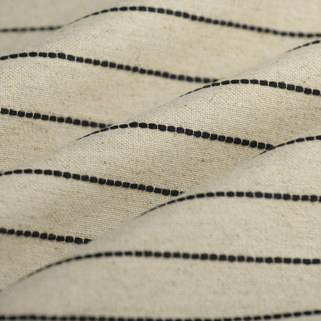 Tissu jacquard rayure Darwin naturel noir grande largeur - MT