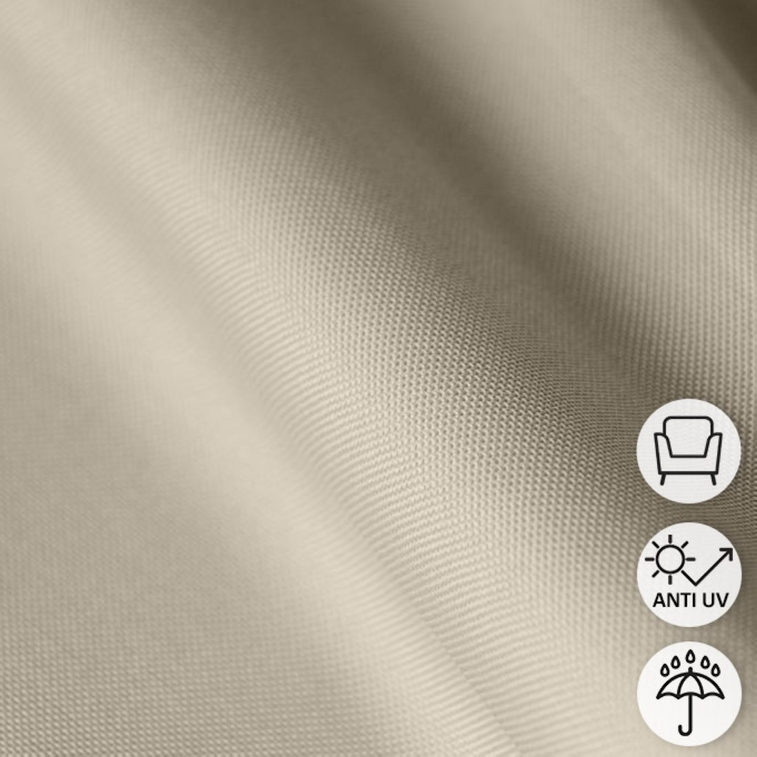 Tissu bâche texturée outdoor enduite pvc anti-uv imperméable qualité siège écru