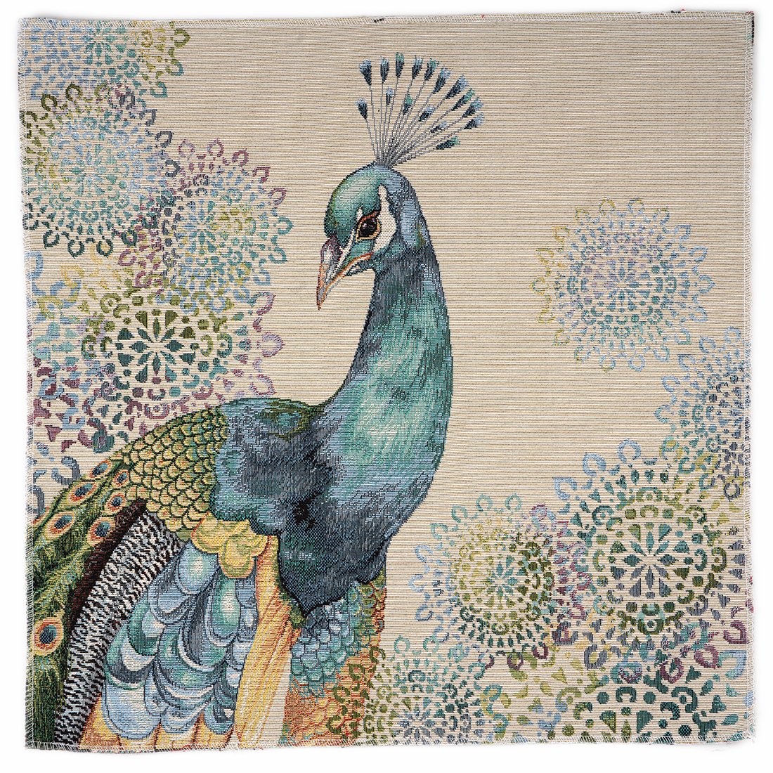 Carré jacquard paon