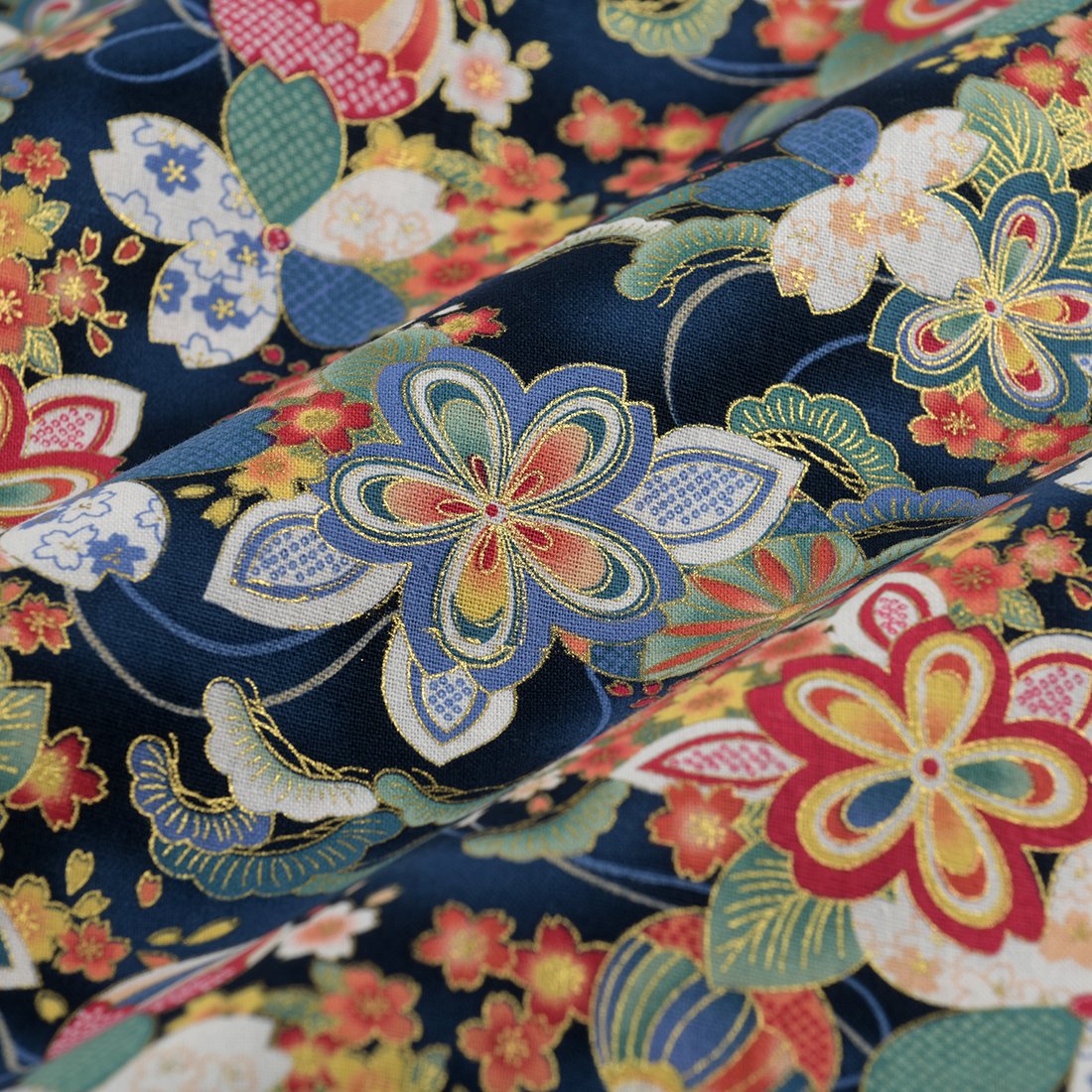 Tissu cretonne foil Chan