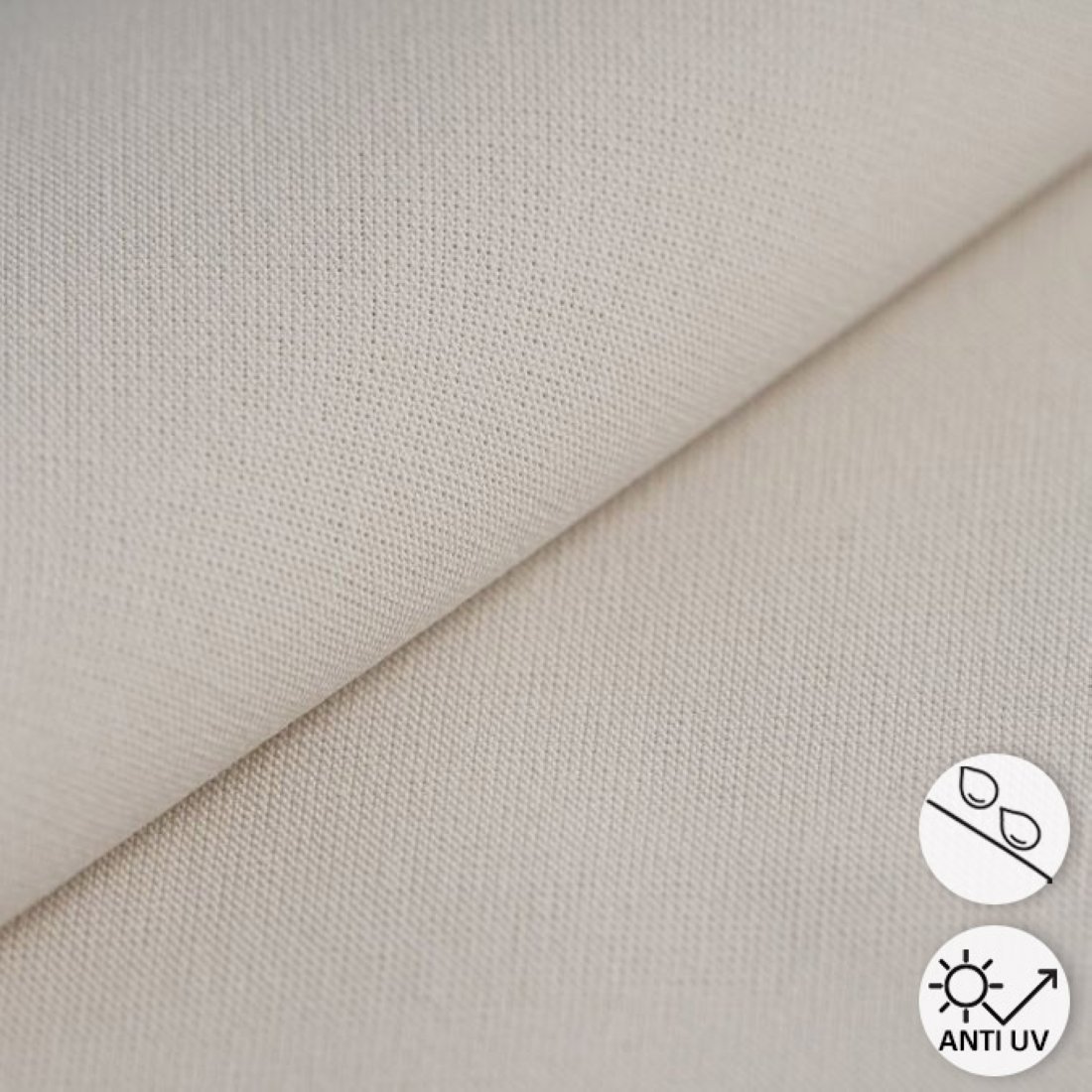 Tissu Hanck toile extérieure unie anti-uv déperlant greige - MT