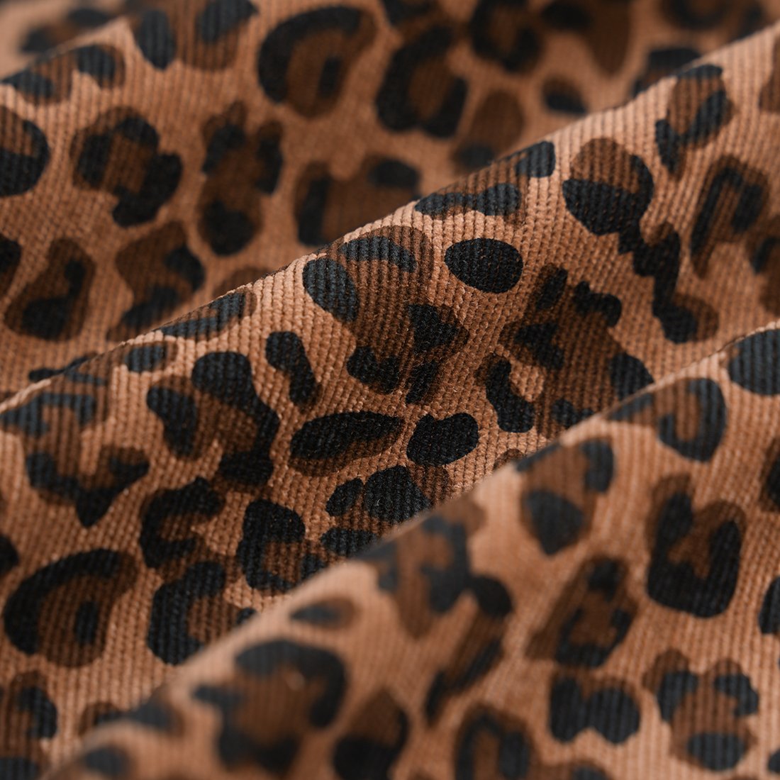 Tissu velours polyester milleraie léopard camel - MT