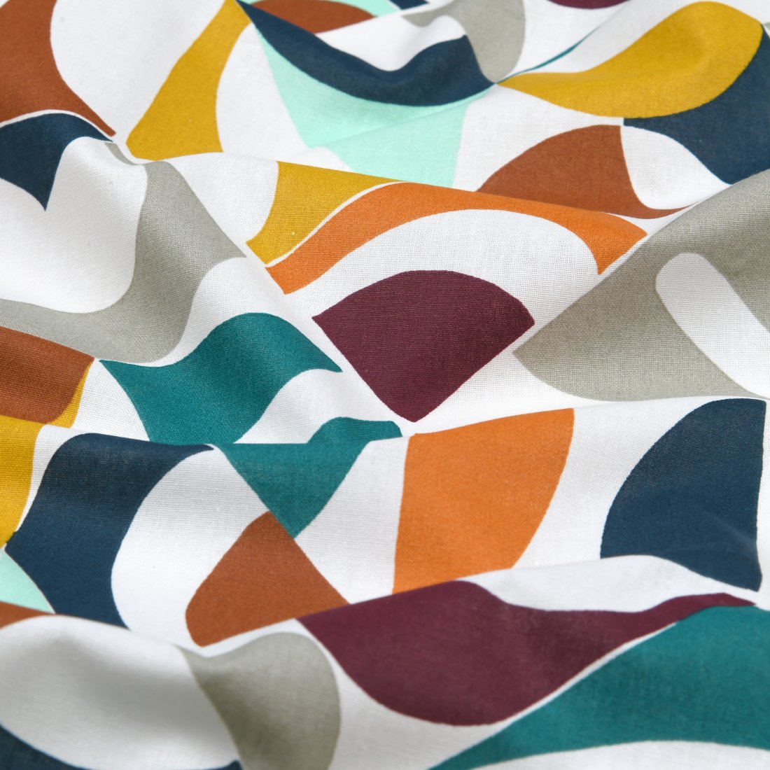 Cretonne enduite rétro géometrique