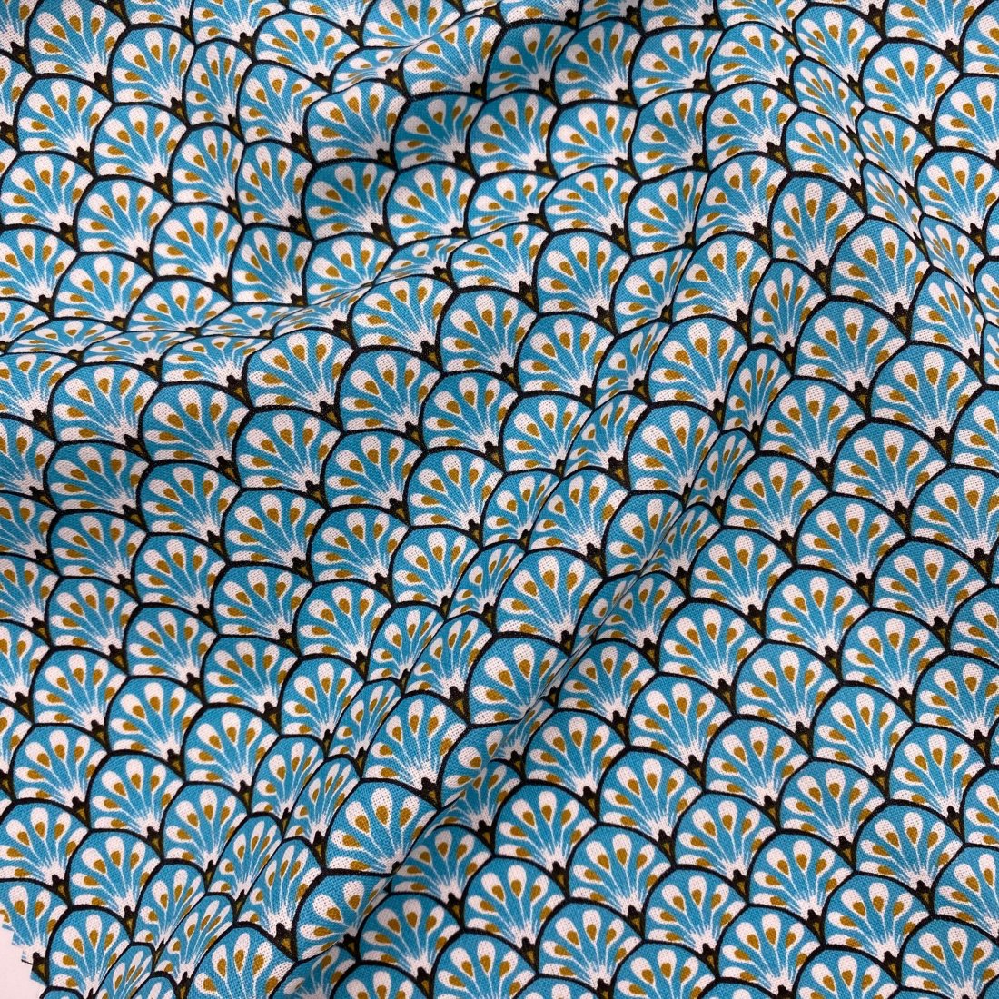 Tissu cretonne imprimé queue de paon — vue 7