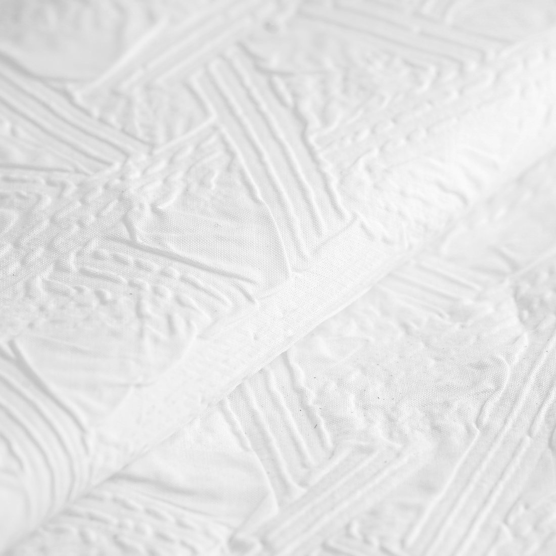 Tissu toile coton gaufré doublé polyester écru