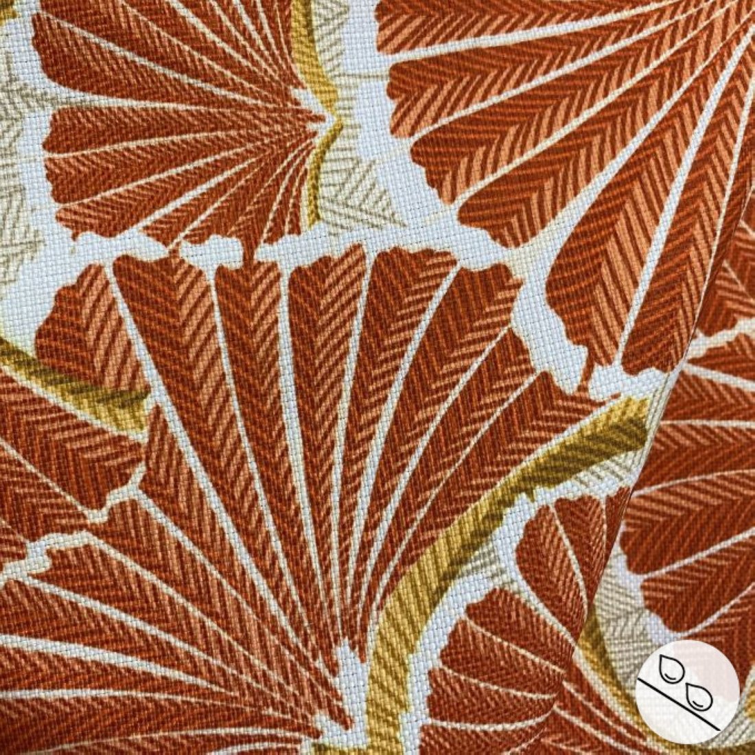 Toile polyester déperlante imprimée Sésame gingko — vue 3