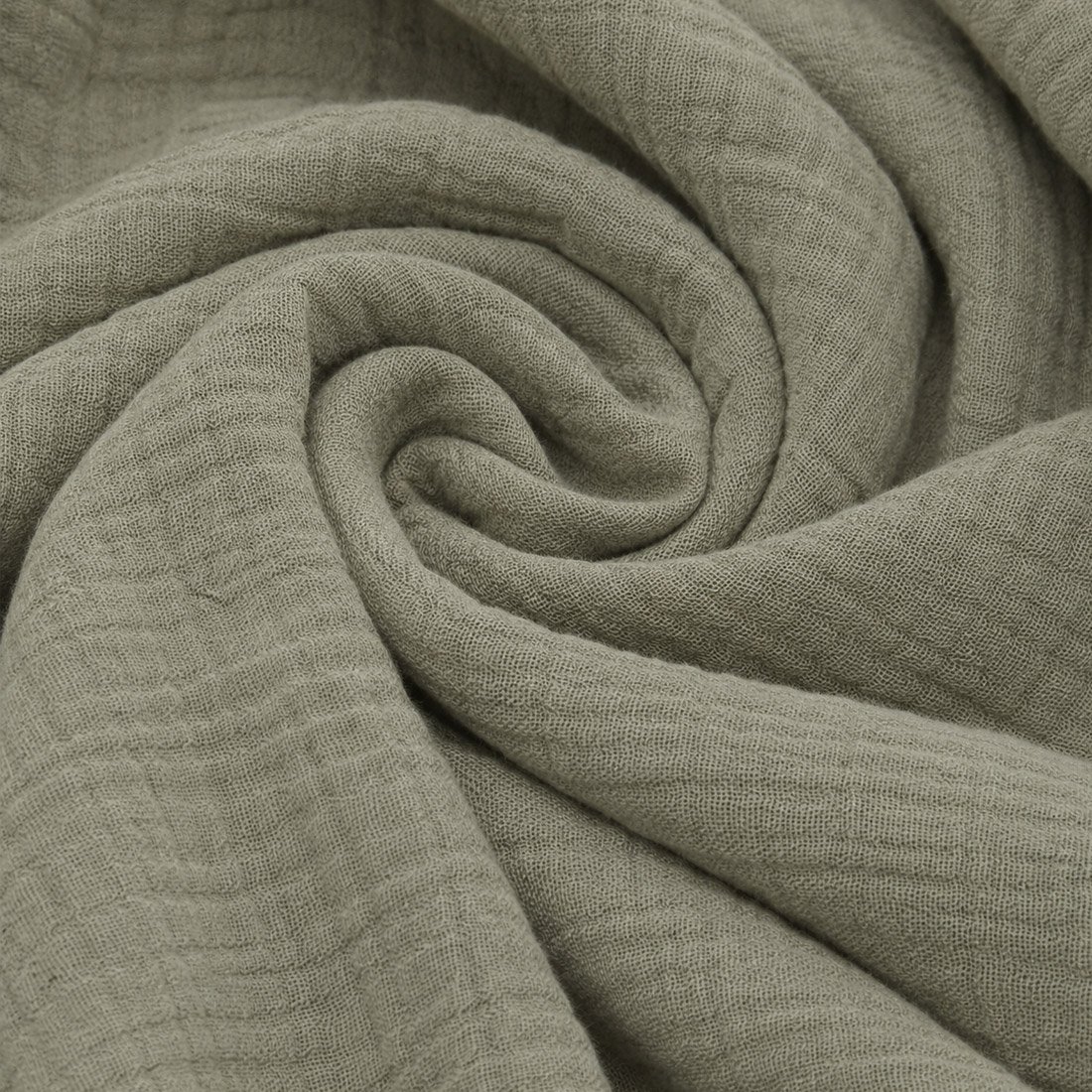 Tissu Double gaze coton Gaby vert tilleul